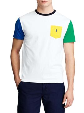 Camiseta Polo Ralph Lauren Bolsillo Blanco Hombre