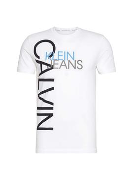 Camiseta Calvin Klein Jeans Vertical Blanco Hombre