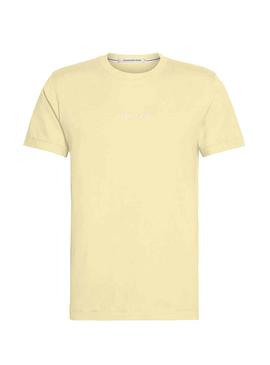 Camiseta Calvin Klein Organic Logo Amarillo Hombre