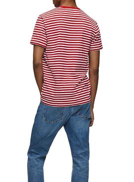Camiseta Calvin Klein Mini Stripes Rojo Hombre