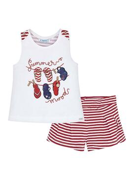 Conjunto Mayoral Summer Rojo para Niña