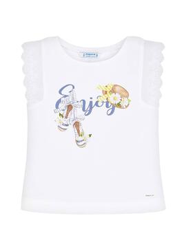 Camiseta Mayoral Espadrille Blanca para Niña