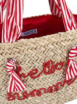 Bolso Mayoral Rafia Rojo para Niña