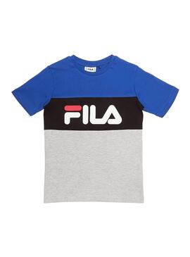 Camiseta Fila Color Block Azul para Niño