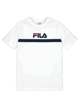 Camiseta Fila Teal Blanco para Niño