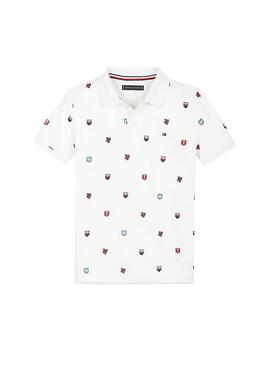 Polo Tommy Hilfiger Shileds Blanco para Niño
