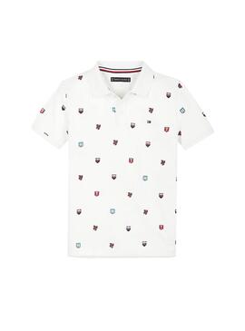 Polo Tommy Hilfiger Shileds Blanco para Niño