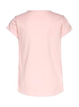 Camiseta Lacoste Croco Rosa para Niña