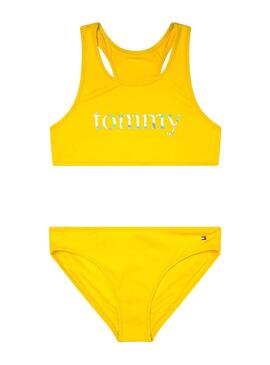 Bikini Tommy Hilfiger Logo Tropical Amarillo Niña