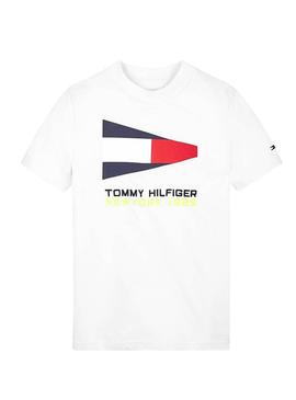 Camiseta Tommy Hilfiger Flag Blanco para Niño