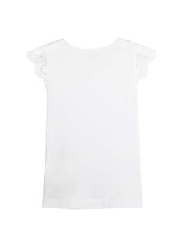 Camiseta Mayoral Ruffle Blanco para Niña