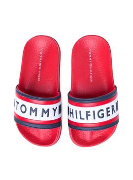 Chanclas Tommy Hilfiger Letter Rojo para Niño