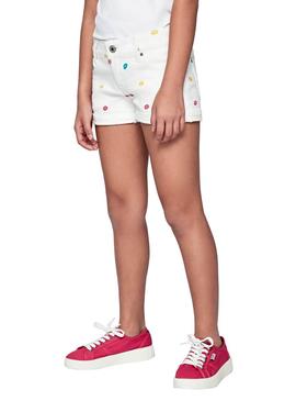 Short Pepe Jeans Foxtail Blanco para Niña