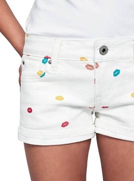 Short Pepe Jeans Foxtail Blanco para Niña