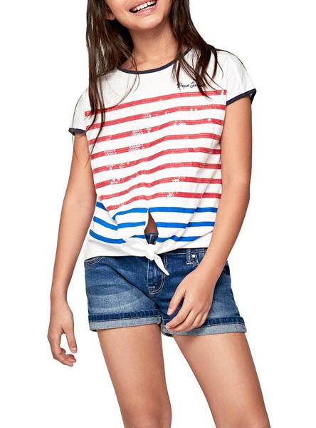 Camiseta Pepe Jeans Monet Blanco para Niña