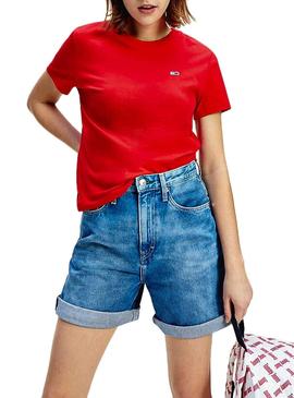 Camiseta Tommy Jeans Classics Rojo Para Mujer