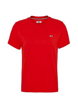 Camiseta Tommy Jeans Classics Rojo Para Mujer