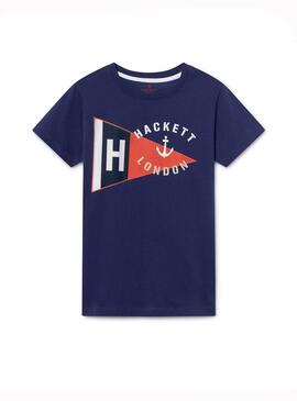 Camiseta Hackett Flag Azul Niño