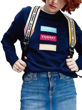 Sudadera Tommy Jeans Modern Logo Marino Mujer