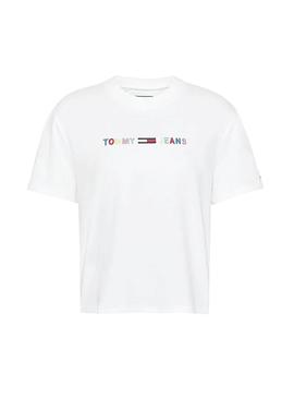 Camiseta Tommy Jeans Colored Blanco Para Mujer