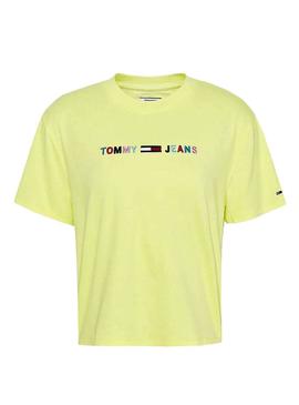 Camiseta Tommy Jeans Colored Logo Amarillo Mujer