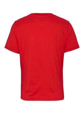 Camiseta Tommy Jeans Multicolor Logo Rojo Mujer