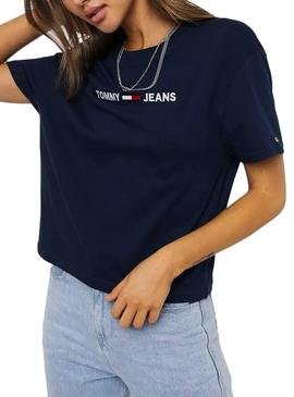 Camiseta Tommy Jeans Modern Logo Marino Mujer