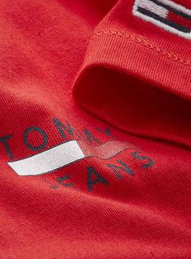 Camiseta Tommy Jeans Chest Logo Rojo para Hombre