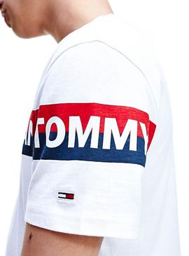 Camiseta Tommy Jeans Double Stripe Blanco