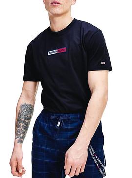 Camiseta Tommy Jeans Embroidered Negro para Hombre