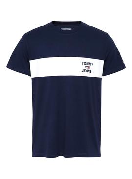 Camiseta Tommy Jeans Chest Stripe Azul para Hombre