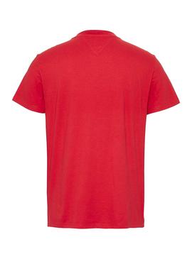 Camiseta Tommy Jeans Chest Stripe Rojo para Hombre