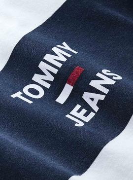 Camiseta Tommy Jeans Chest Stripe Blanco Hombre