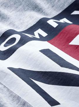 Camiseta Tommy Jeans Vertical Logo Gris 