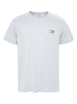 Camiseta Tommy Jeans Chest Logo Gris para Hombre