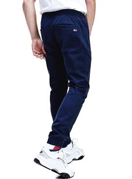Pantalon Tommy Jeans Dobby Azul para Hombre