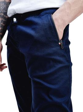 Pantalon Tommy Jeans Dobby Azul para Hombre