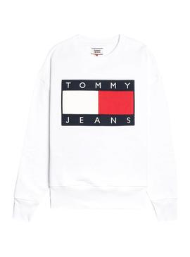 Sudadera Tommy Jeans Maxi Flag Blanco