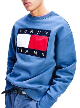 Sudadera Tommy Jeans Maxi Flag Indigo