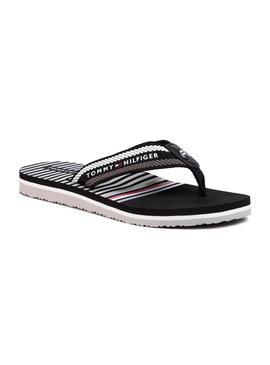 Chanclas Tommy Hilfiger Stripy Negro para Mujer