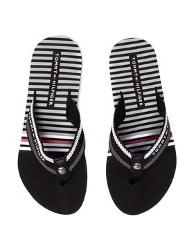 Chanclas Tommy Hilfiger Stripy Negro para Mujer
