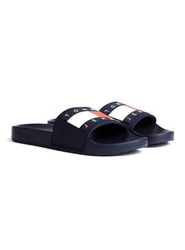 Chanclas Tommy Jeans Flag Azul para Mujer