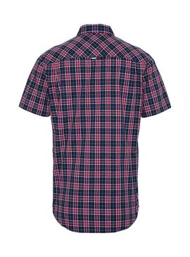 Camisa Tommy Jeans Check Rojo para Hombre