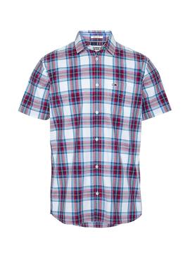 Camisa Tommy Jeans Check Blanco para Hombre