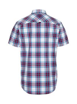 Camisa Tommy Jeans Check Blanco para Hombre