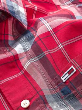 Camisa Tommy Jeans Essential Check Rojo