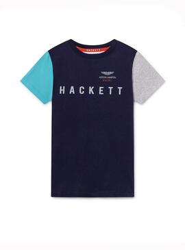 Camiseta Hackett Block Azul Marino Niño