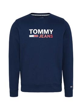 Sudadera Tommy Jeans Corp Logo Azul para Hombre