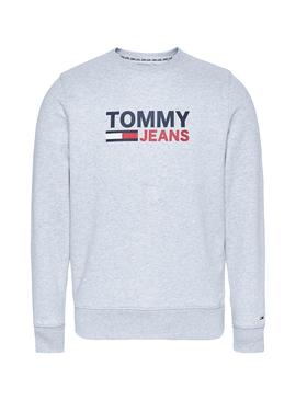 Sudadera Tommy Jeans Corp Logo Gris para Hombre