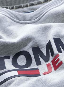 Sudadera Tommy Jeans Corp Logo Gris para Hombre